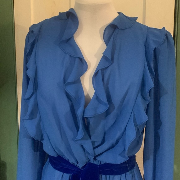 EC Ursula of Switzerland Ruffled Front Dress sz 13-14 - Picture 3 of 9